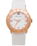 Marc Jacobs Amy White Dial White Leather Strap Watch for Women - MBM1180