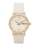Marc Jacobs Fergus White Dial White Leather Strap Watch for Women - MBM8653