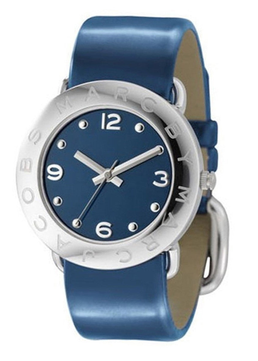 Marc Jacobs Blue Dial Blue Leather Strap Watch for Women - MBM1137