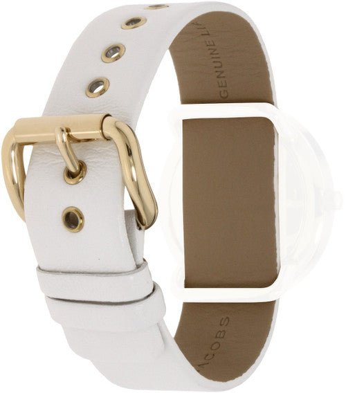 Marc Jacobs Amy White Dial White Leather Strap Watch for Women - MBM1150