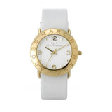 Marc Jacobs Amy White Dial White Leather Strap Watch for Women - MBM1150