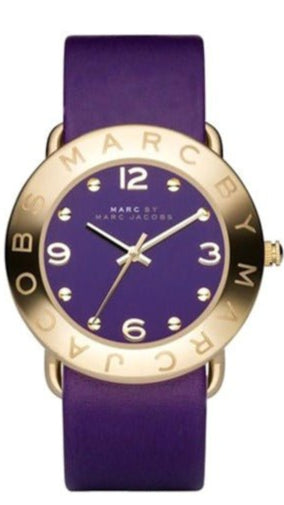 Marc Jacobs Amy Purple Dial Purple Leather Strap Watch for Women - MBM1151