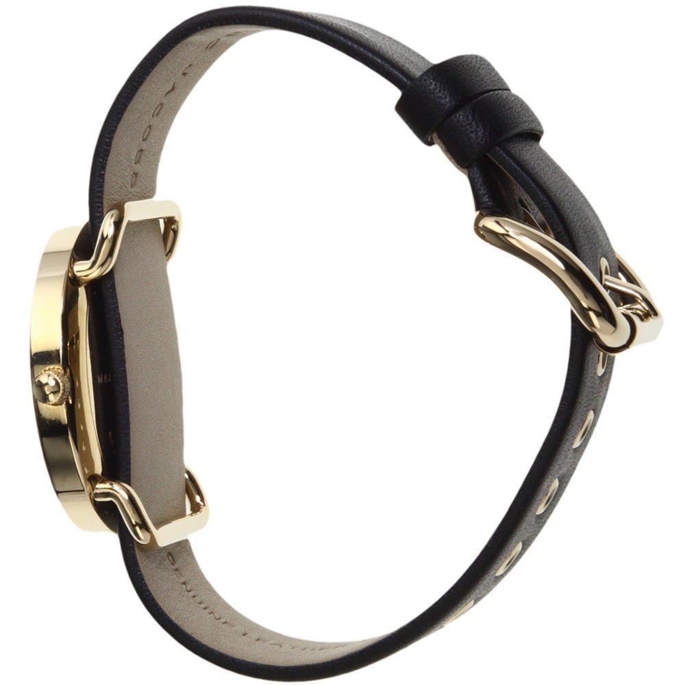 Marc Jacobs Amy Black Dial Black Leather Strap Watch for Women - MBM1154