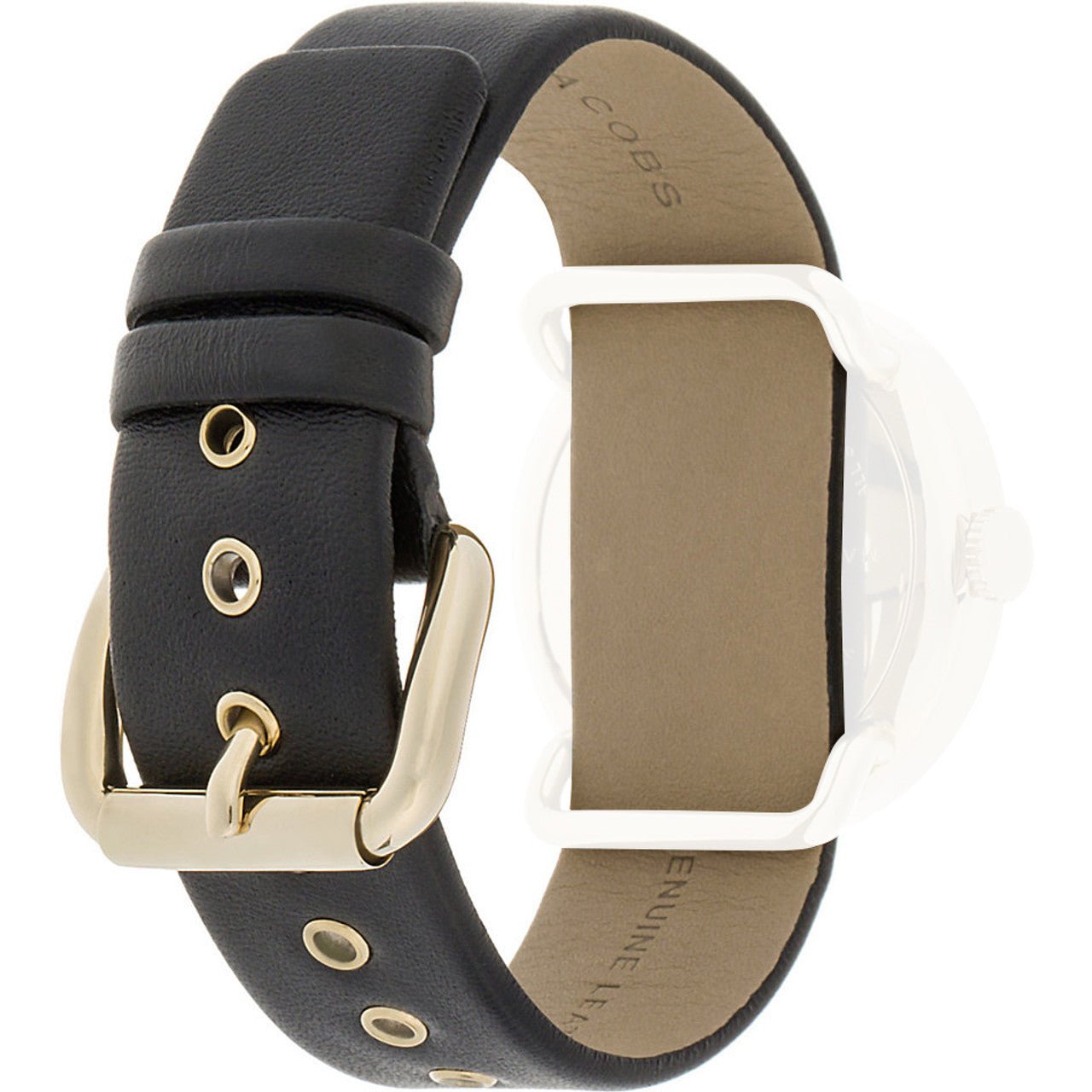 Marc Jacobs Amy Black Dial Black Leather Strap Watch for Women - MBM1154