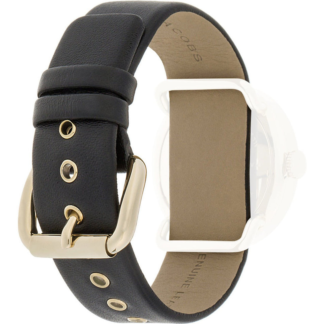 Marc Jacobs Amy Black Dial Black Leather Strap Watch for Women - MBM1154