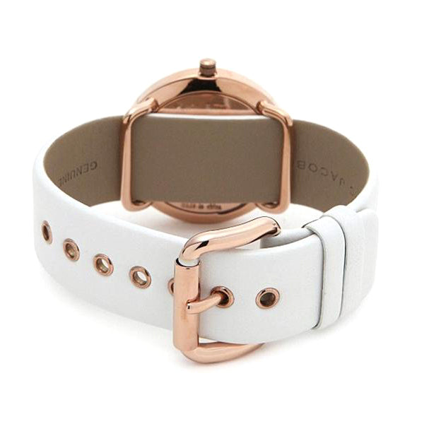Marc Jacobs Amy White Dial White Leather Strap Watch for Women - MBM1180