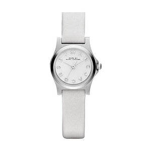 Marc Jacobs Henry Dinky White Dial White Leather Strap Watch for Women - MBM1234