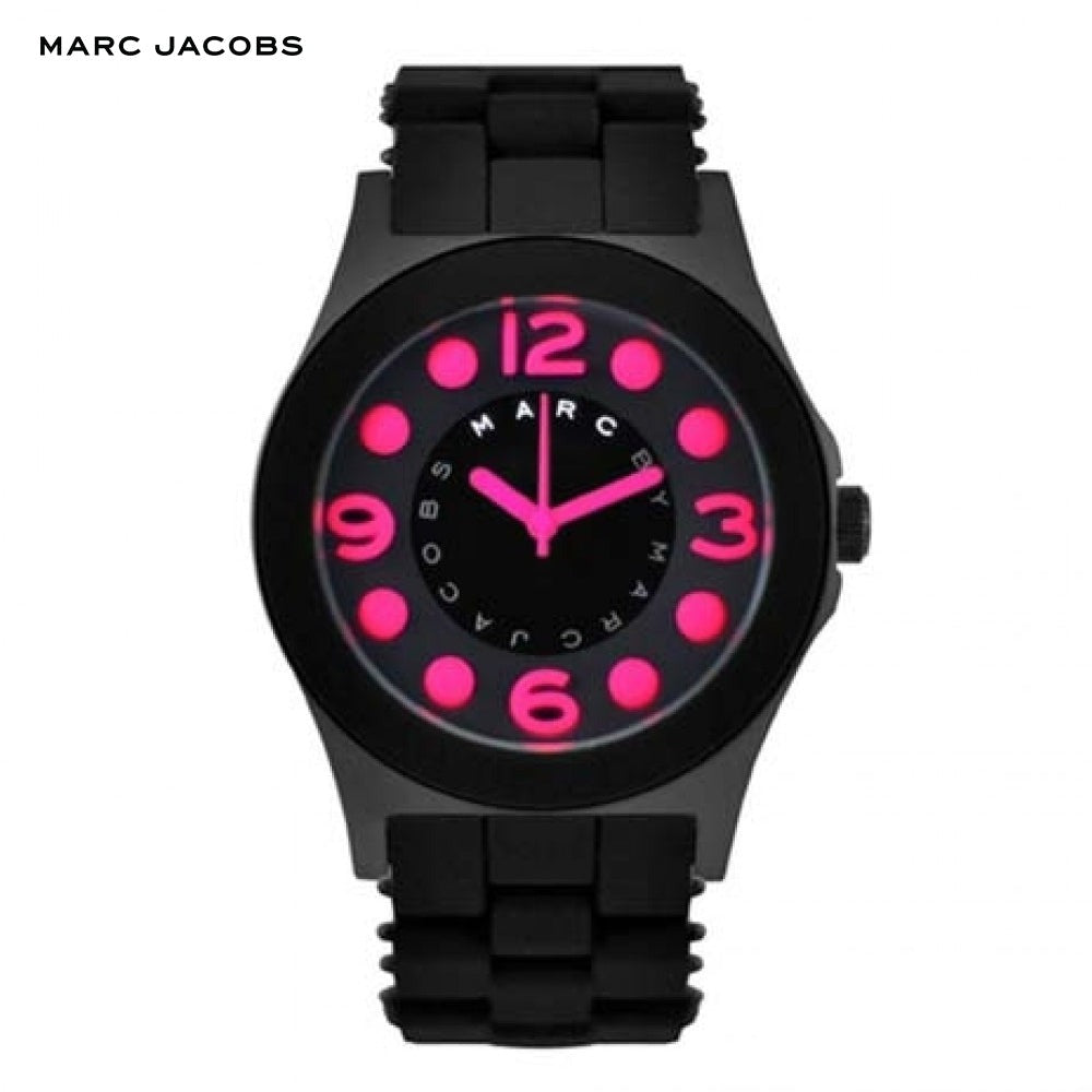 Marc Jacobs Pelly Black Dial Black Silicone Strap Watch for Women - MBM2529