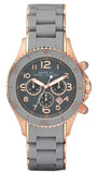 Marc Jacobs Rock Chronograph Grey Dial Grey Silicone Strap Watch for Women - MBM2550