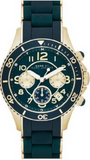 Marc Jacobs Rock Chronograph Green Dial Green Silicone Strap Watch for Women - MBM2597