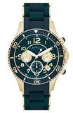 Marc Jacobs Rock Chronograph Green Dial Green Silicone Strap Watch for Women - MBM2597