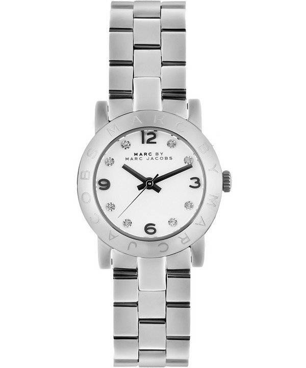 Marc Jacobs Mini Amy White Dial Silver Steel Strap Watch for Women - MBM3055