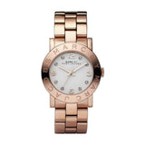Marc Jacobs Amy White Dial Rose Gold Steel Strap Watch for Women - MBM3077