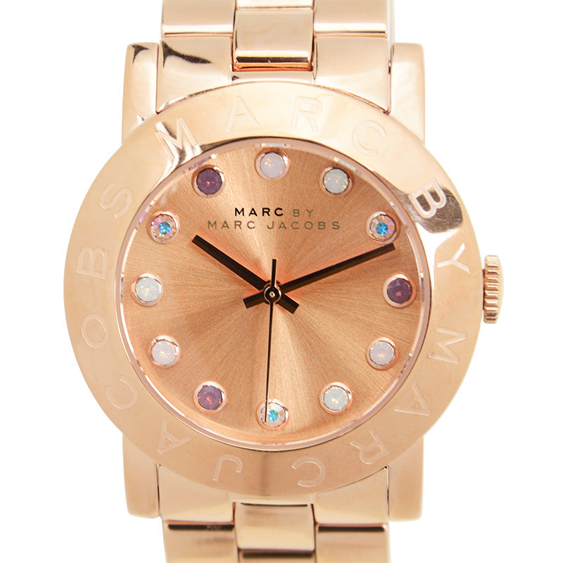 Marc Jacobs Amy Dexter Rose Gold Dial Rose Gold Steel Strap Watch for Women - MBM3216