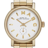 Marc Jacobs Baker White Dial Gold Steel Strap Watch for Women - MBM3247