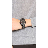 Marc Jacobs Henry Skeleton Black Dial Black Steel Strap Watch for Women - MBM3265