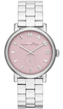 Marc Jacobs Baker Pink Dial Silver Steel Strap Watch for Women - MBM3280