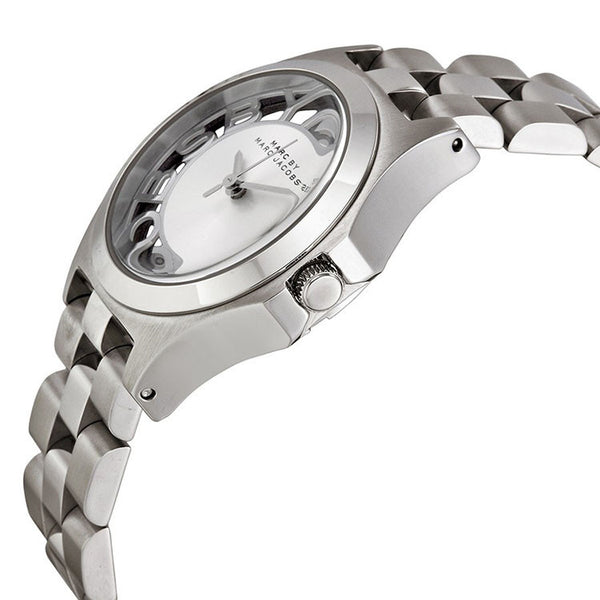 Marc Jacobs Henry White Dial Silver Steel Strap Watch for Women - MBM3291