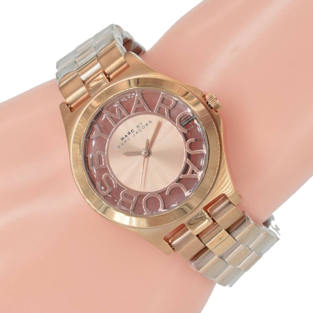 Marc Jacobs Henry Rose Gold Dial Rose Gold Steel Strap Watch for Women - MBM3293