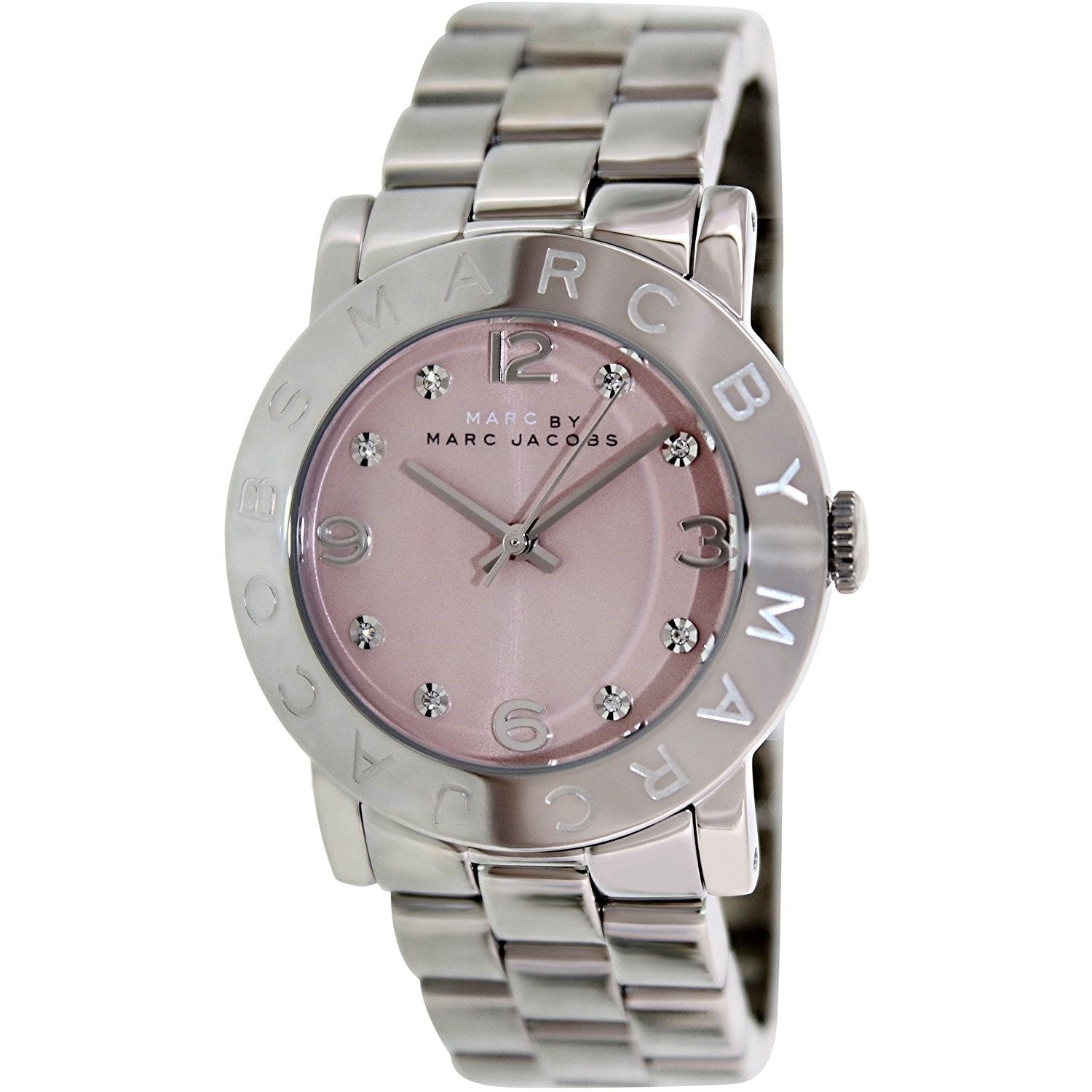 Marc Jacobs Amy Life Pink Dial Silver Steel Strap Watch for Women - MBM3300