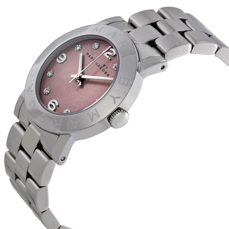 Marc Jacobs Amy Life Pink Dial Silver Steel Strap Watch for Women - MBM3300