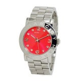 Marc Jacobs Amy Red Dial Silver Steel Strap Watch for Women - MBM3302