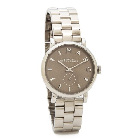 Marc Jacobs Baker Brown Dial Silver Steel Strap Watch For Women - MBM3329
