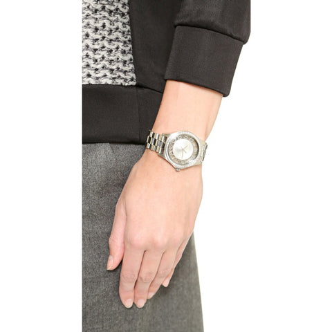 Marc Jacobs Henry Transparent Silver Dial Silver Steel Strap Watch for Women - MBM3337