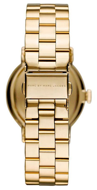 Marc Jacobs Baker Black Dial Gold Steel Strap Watch for Women - MBM3355