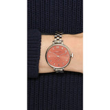 Marc Jacobs Sally Orange Dial Silver Steel Strap Watch for Women - MBM3365