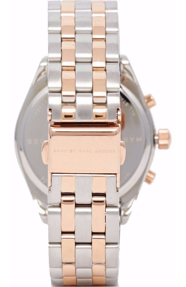 Marc Jacobs Peeker Chronograph Silver Two Tone Steel Strap Watch for Women - MBM3369