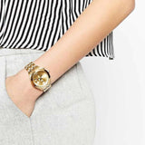 Marc Jacobs Peeker Chronograph Gold Dial Gold Steel Strap Watch for Women - MBM3393