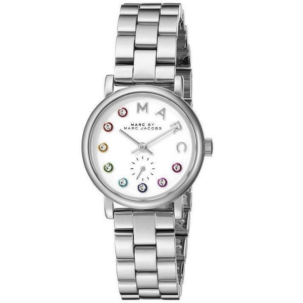 Marc Jacobs Marc White Dial Silver Steel Strap Watch for Women - MBM3420