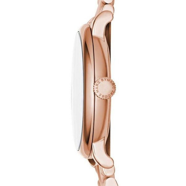Marc Jacobs Baker White Dial Rose Gold Steel Strap Watch for Women - MBM3441