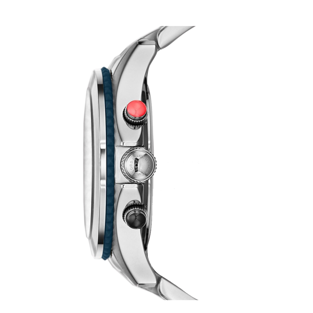 Marc Jacobs Rock Chronograph Silver Dial Silver Steel Strap Watch for Men - MBM5028