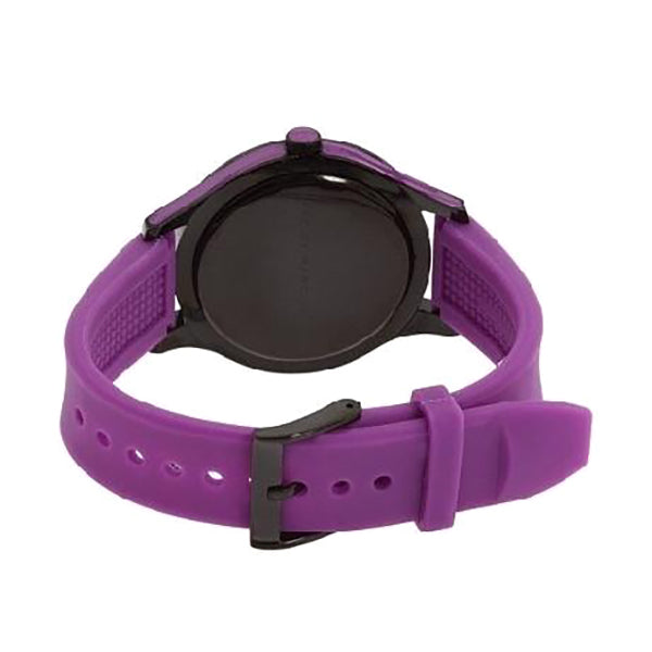 Marc Jacobs Marc White Dial Purple Silicone Strap Watch for Women - MBM5514