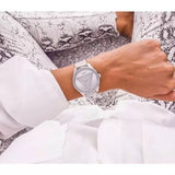 Guess Tri Glitz Quartz Silver Dial Silver Mesh Bracelet Watch For Women - W1142L1