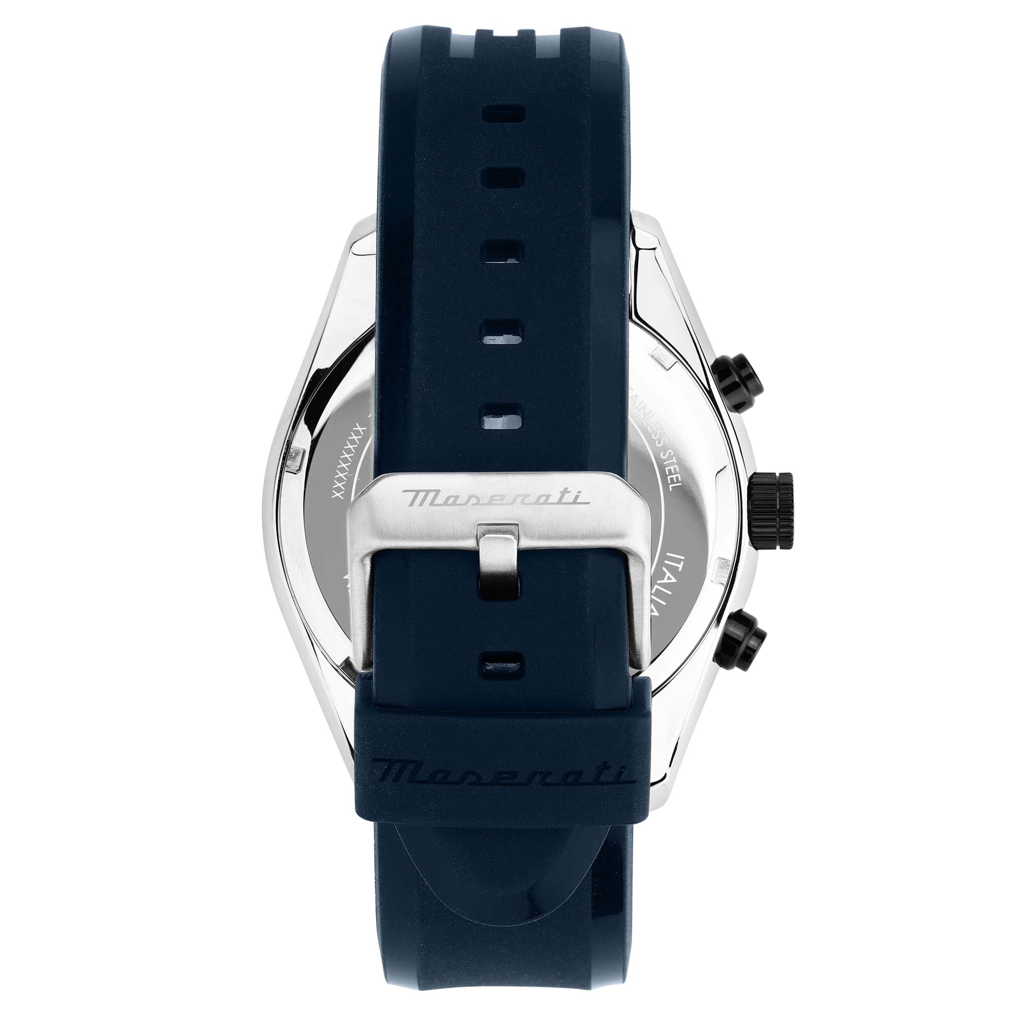 Maserati Traguardo Chronograph Blue Dial Black Silicone Strap Watch For Men - R8871612046