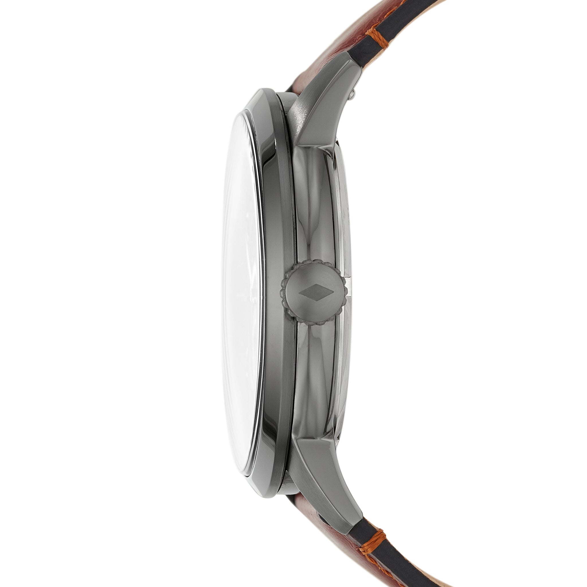 Fossil The Minimalist 3H Grey Dial Brown Leather Strap Watch for Men - FS5479