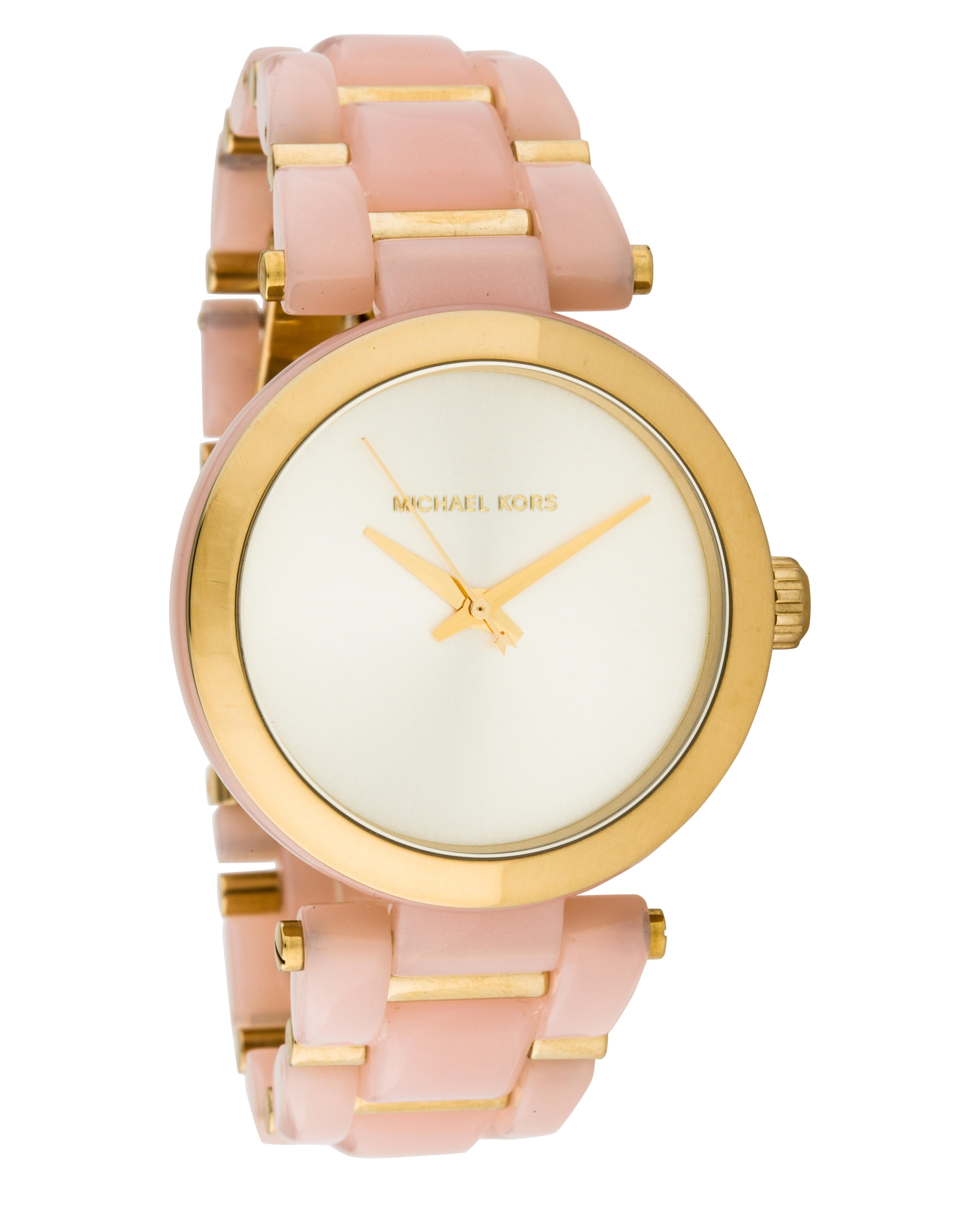 Michael Kors Delray Rose Gold Dial Pink Steel Strap Watch for Women - MK4316