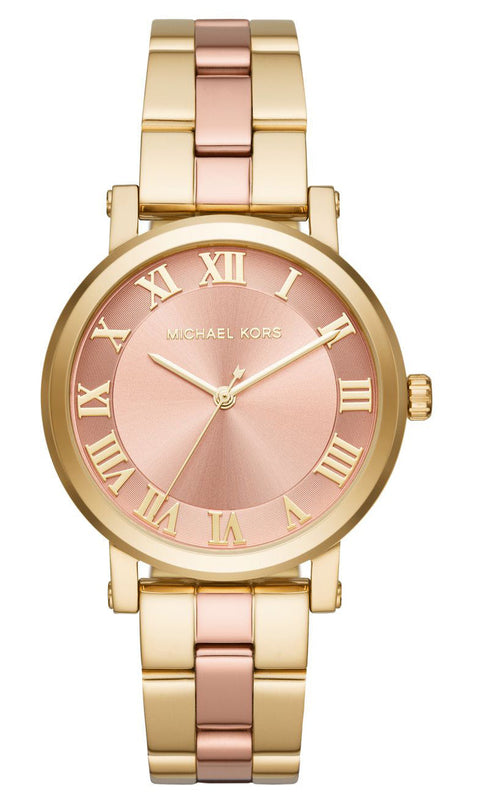 Michael Kors Norie Gold Dial Two Tone Steel Strap Watch for Women - MK3586