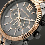 Michael Kors Lexington Chronograph Black Dial Two Tone Steel Strap Watch for Men - MK8561