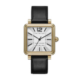 Marc Jacobs Vic Silver Dial Black Leather Strap Watch for Women - MJ1437