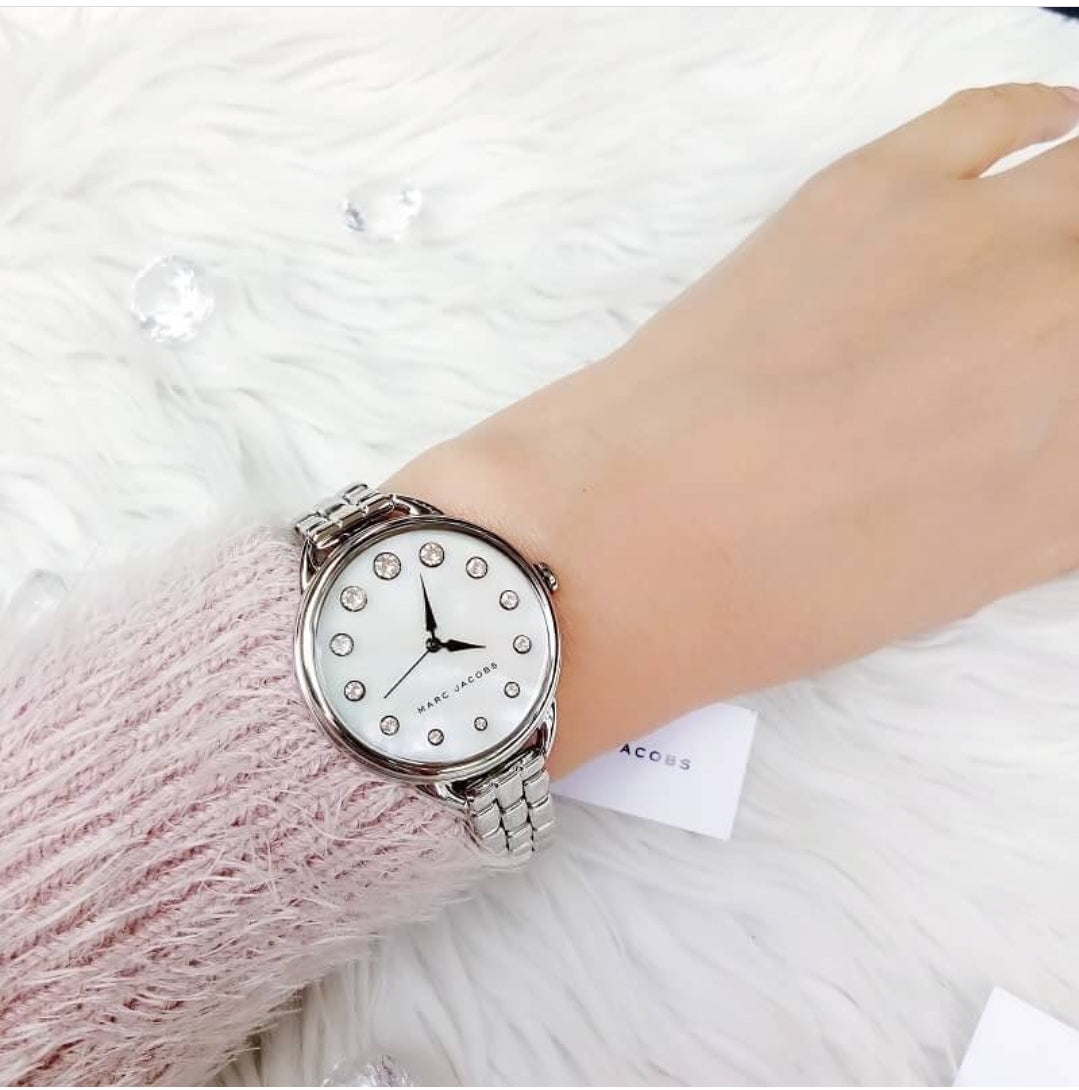 Marc Jacobs Betty White Dial Silver Steel Strap Watch for Women - MJ3497
