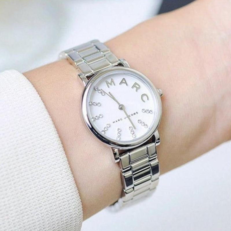 Marc Jacobs Roxy White Dial Silver Steel Strap Watch for Women - MJ3568