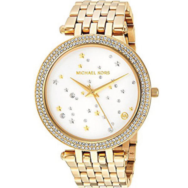 Michael Kors Darci White Dial Gold Steel Strap Watch for Women - MK3727