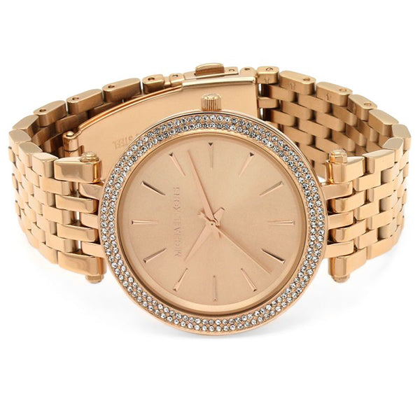 Michael Kors Darci Rose Gold Dial with Diamonds Rose Gold Stainless Steel Strap Watch for Women - MK3192