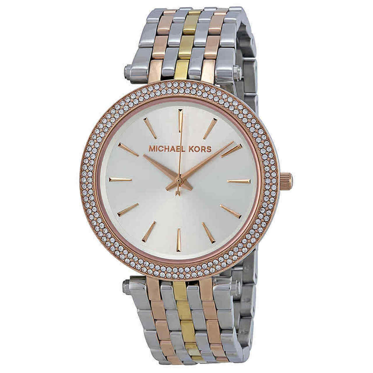 Michael Kors Darci Silver Dial Two Tone Stainless Steel Strap Watch for Women - MK3203