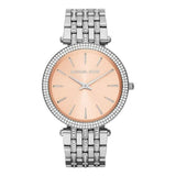Michael Kors Darci Orange Dial Silver Stainless Steel Strap Watch for Women - MK3218