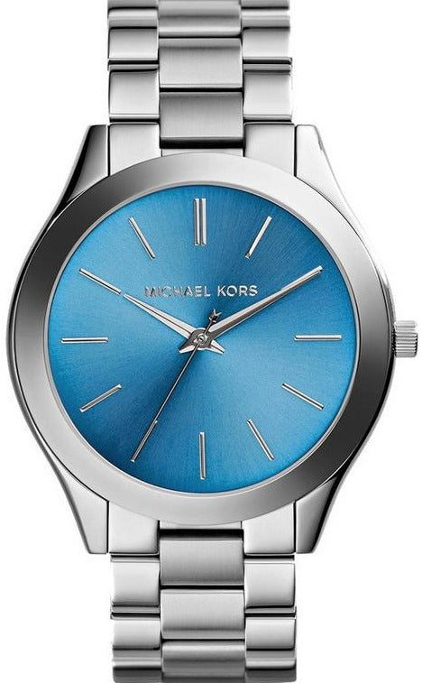 Michael Kors Runway Blue Dial Silver Steel Strap Watch for Women - MK3292